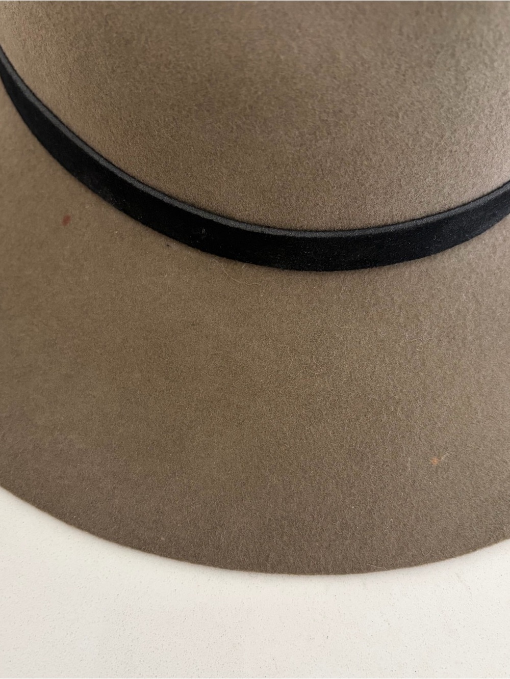 rag & bone Olive Felt Wide-Brim Hat with Black Band - Picture 5 of 8